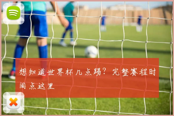 想知道世界杯几点踢？完整赛程时间点这里